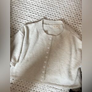 Vrg grl Women's Soft Cream Cardigan